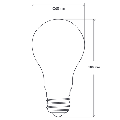6 Watt GLS Dimmable LED Filament Light Bulb (E27) Clear Traditional Bulbs LiquidLEDs Lighting 